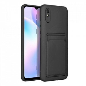 Силиконов гръб FORCELL Card с портфейл за документи - Xiaomi Redmi 9A / 9AT черен - Img 2