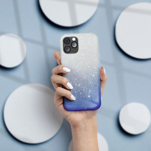 Силиконов гръб FORCELL Shining - Samsung Galaxy A72 сребрист / син - Img 4
