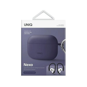 Силиконов калъф за слушалки UNIQ Nexo - AirPods Pro 2 + куки лилав - Img 3