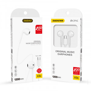 Слушалки с кабел DUDAO X3C USB Type C бели - Img 5
