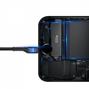 Спираловиден кабел за зареждане и данни BASEUS Fish Eye USB Type A към Lightning 2A 1m (CALSR-01) черен - Img 3