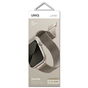 Стоманена каишка UNIQ Dante - Apple Watch 41mm Series 7 / 40mm SE / 40mm Series 6 / 40mm Series 5 / 40mm Series 4 бежов - Img 3