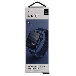 Стоманена каишка UNIQ Dante - Apple Watch 45mm Series 9 / 45mm Series 8 / 45mm Series 7 / 44mm SЕ (2nd gen) / 44mm SE / 44mm Series 6 / 44mm Series 5 / 44mm Series 4 / 42mm Series 3 / 42mm Series 2 кобалтово синьо - Img 4