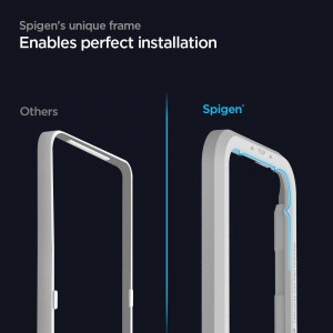 2 бр. закален стъклен протектор SPIGEN Align Master FC с инструмент за поставяне - iPhone 12 / 12 Pro с черна рамка - Img 12