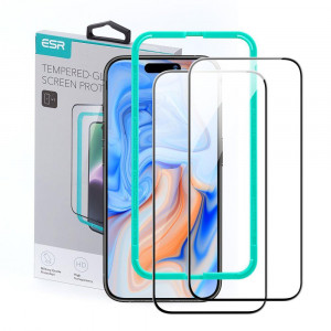 2 бр. стъклен протектор ESR - iPhone 15 черен - Img 1