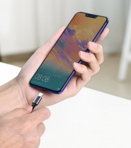 90° кабел за зареждане и данни UGREEN USB Type C към USB Type C Power Delivery 60 W 20 V 3A 2m черен / сив (US255 50125) - Img 14