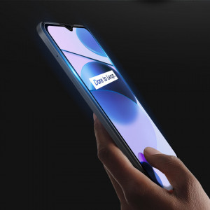 9D закален стъклен протектор с пълно покритие DUX DUCIS съвместим с гръб - Realme C35 с черна рамка - Img 7