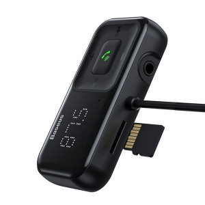 Bluetooth FM трансмитер за кола BASEUS S-16 със зарядно (Overseas edition) черен - Img 2