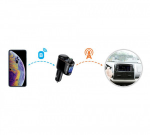 Bluetooth FM трансмитер със зарядно за кола BASEUS Locomotive 3.4A 2x USB Type A (CCALL-RH01) черно - Img 8