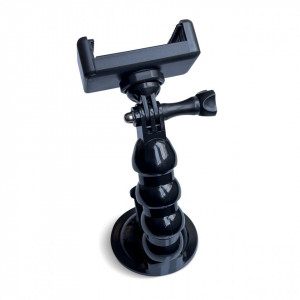 GoPro mount with suction cup - GoPro, DJI, Insta360°, SJCam, Eken sports cameras + smartphone adapter (GoPro car suction cup) черен - Img 4