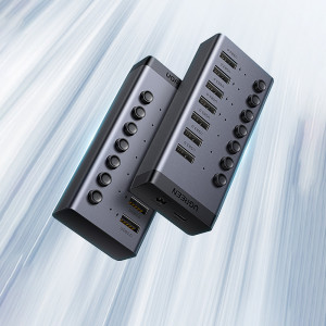 USB хъб UGREEN 7в1 USB Type C към 7x USB Type A 3.0 PD DC 12V (CM481) сив - Img 7