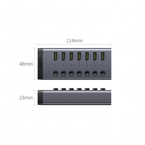 USB хъб UGREEN 7в1 USB Type C към 7x USB Type A 3.0 PD DC 12V (CM481) сив - Img 17