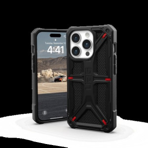 Армиран гръб UAG Monarch - iPhone 15 Pro черен кевлар - Img 3