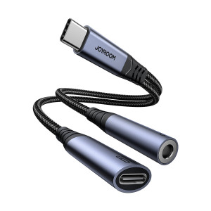 Аудио кабел JOYROOM SY-C02 2in1 USB Type C (мъжко) DAC към жак 3.5mm (женско) / USB Type C (женско) черен - Img 7