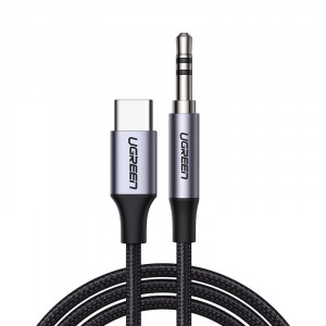 Аудио кабел UGREEN жак 3.5mm към USB Type C 1m черен (CM450 20192) - Img 1