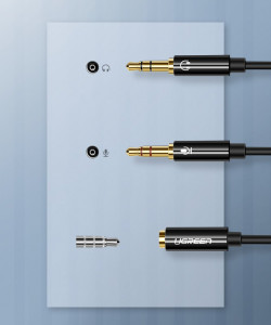 Аудио сплитер UGREEN 2x жак 3.5mm (мъжко за микрофон и слушалки) към жак 3.5mm (женско) 0.2m черен (AV140 20899) - Img 6