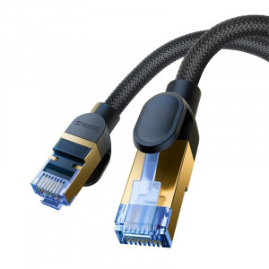 Бърз интернет кабел с оплетка BASEUS RJ45 cat.7 10Gb/s 25m черен - Img 4