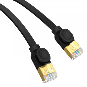Бърз плосък интернет кабел BASEUS RJ45 cat.7 10Gb/s 2m черен - Img 8