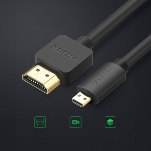 Видео кабел UGREEN HD127 Micro HDMI към HDMI 2.0 cable 2m черен - Img 4