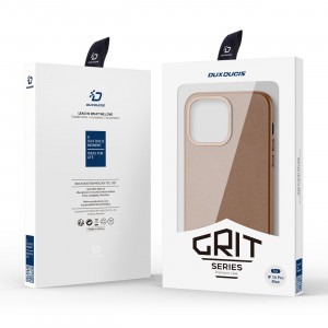 Гръб от еко кожа DUX DUCIS Grit MagSafe - iPhone 14 Pro Max кафяв - Img 5