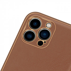 Гръб от еко кожа DUX DUCIS Yolo - iPhone 14 Pro кафяв - Img 6