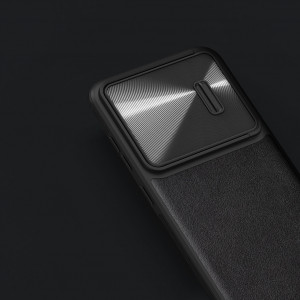 Гръб от естествена кожа с подвижно покритие за камерата NILLKIN CamShield Leather S - Samsung Galaxy S23+ черен - Img 10