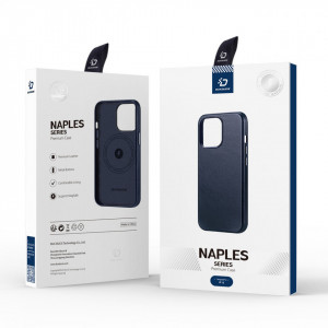 Гръб от естествена кожа DUX DUCIS Naples MagSafe - iPhone 13 Pro Max син - Img 5
