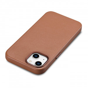 Гръб от естествена кожа iCARER Leather MagSafe - iPhone 14 кафяв - Img 11