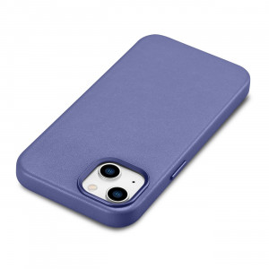 Гръб от естествена кожа iCARER Leather MagSafe - iPhone 14 светлолилав - Img 11