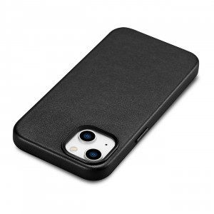 Гръб от естествена кожа iCARER Leather MagSafe - iPhone 14 черен - Img 11