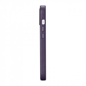 Гръб от естествена кожа iCARER Leather MagSafe - iPhone 14 Plus тъмнолилав - Img 6