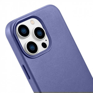 Гръб от естествена кожа iCARER Leather MagSafe - iPhone 14 Pro Max светлолилав - Img 9