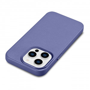 Гръб от естествена кожа iCARER Leather MagSafe - iPhone 14 Pro Max светлолилав - Img 11