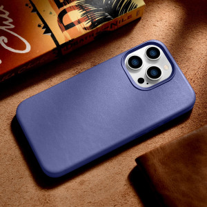 Гръб от естествена кожа iCARER Leather MagSafe - iPhone 14 Pro Max светлолилав - Img 16
