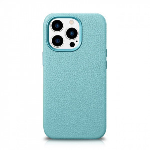 Гръб от естествена кожа iCARER Litchi Premium MagSafe - iPhone 14 Pro Max зелен - Img 1