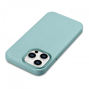 Гръб от естествена кожа iCARER Litchi Premium MagSafe - iPhone 14 Pro зелен - Img 11