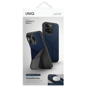 Гръб със стойка UNIQ Transforma Magclick - iPhone 15 Pro electric blue - Img 2