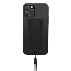 Гръб с лентов държач и каишка UNIQ Heldro с антимикробно покритие - iPhone 12 Pro Max черен - Img 1