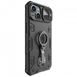 Гръб с подвижно покритие за камерата и ринг държач NILLKIN CamShield Armor Pro - iPhone 14 Plus черен - Img 3