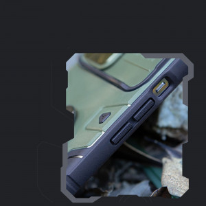 Гръб с подвижно покритие за камерата и ринг държач NILLKIN CamShield Armor Pro MagSafe - iPhone 14 Plus син - Img 15