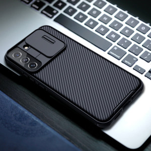 Гръб с подвижно покритие за камерата NILLKIN CamShield Pro - Samsung Galaxy S22+ син - Img 15