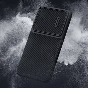 Гръб с подвижно покритие за камерата NILLKIN Synthetic Fiber S - Samsung Galaxy S23+ черен - Img 9