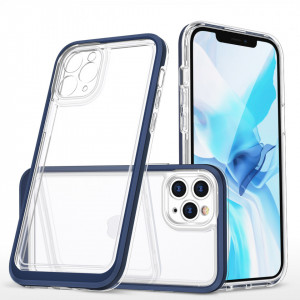 Гръб Clear 3в1 с гел рамка - iPhone 11 Pro син - Img 1