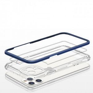 Гръб Clear 3в1 с гел рамка - iPhone 11 Pro син - Img 5