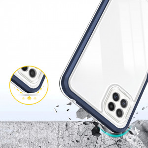 Гръб Clear 3в1 с гел рамка - Samsung Galaxy A22 5G син - Img 6