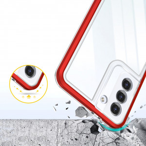 Гръб Clear 3в1 с гел рамка - Samsung Galaxy S23 червен - Img 5