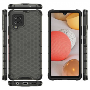 Гръб Honeycomb Armor със силиконов бъмпер - Samsung Galaxy A42 5G черен - Img 6