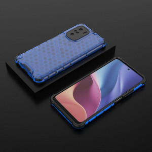 Гръб Honeycomb Armor със силиконов бъмпер - Xiaomi Mi 11i / Mi 11X / Poco F3 / Redmi K40 / K40 Pro / K40 Pro Plus син - Img 7