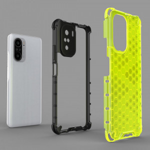 Гръб Honeycomb Armor със силиконов бъмпер - Xiaomi Mi 11i / Mi 11X / Poco F3 / Redmi K40 / K40 Pro / K40 Pro Plus червен - Img 2