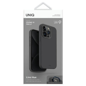 Гръб UNIQ Lino Hue Magclick - iPhone 15 Pro charcoal gray - Img 4